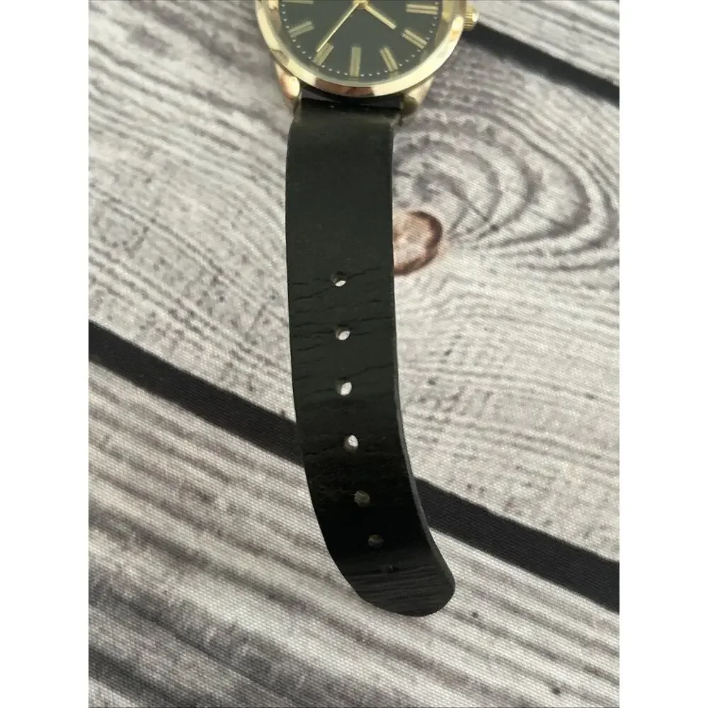 Gold Tone Black Band And Dial Women’s Quartz Watch